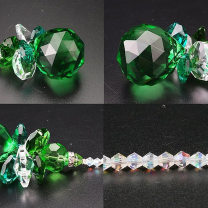H&D Hanging Crystal Angel Suncatcher Rainbow Maker Guardian Angel Ornament for Home Window Decor (Green)
