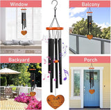 Mom Gifts Wind Chimes for Outside – Wind Chimes with Engraved Wooden Pendant for Mother, Mothers Day Birthday for Mom from Daughter Son, Garden Patio Hanging Keepsake Decor