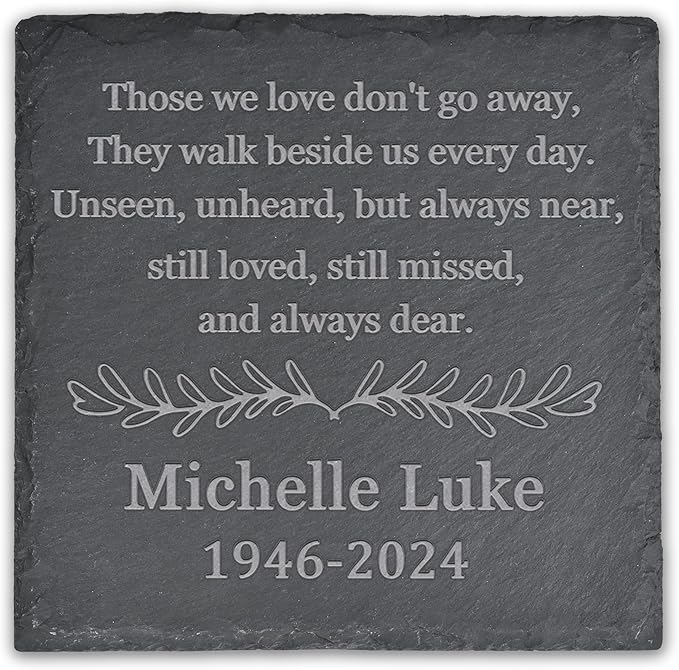Memorial Garden Stone, Memorial Stone, Personalized Memorial Gifts, Sympathy Gifts for Loss of Loved One, Bereavement Gifts for Loss of Father Mother - Those We Love Don't Go Away - Square