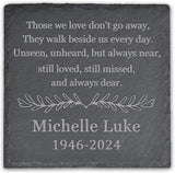 Memorial Garden Stone, Memorial Stone, Personalized Memorial Gifts, Sympathy Gifts for Loss of Loved One, Bereavement Gifts for Loss of Father Mother - Those We Love Don't Go Away - Square