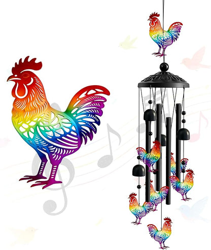 Wind Chimes for Outside, Deep Tone Memorial Windchimes for Patio Porch Balcony Decoration, Memorial Wind Chimes Gifts for Women Mom Grandma Sister (Chicken)