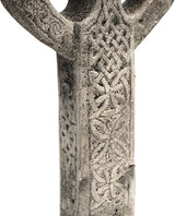 BestNest Athens Celtic Cross Garden Statue on Base – Pre-Aged Concrete Outdoor Religious Sculpture with Impressed Celtic Pattern, Gray Faith Garden Decor
