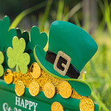Glitzhome Metal St. Patrick's Yard Signs, Shamrocks Wagon Garden Stakes, 24"H Wall Decor Yard stake for Home Party Yard Lawn Patio Outdoor Decoration