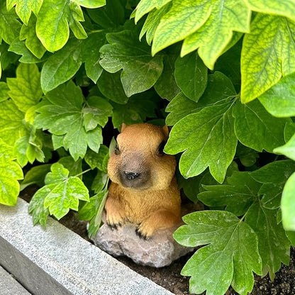 Groundhog Garden Statue 5.2 Inch - Outdoor Lawn Decor Animal Figurine for Yard Patio Flower Bed, Weather Resistant Resin Sculpture, Spring Gardening Gift