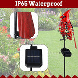 VIHOSE 2 Pcs Cardinal Gift Decor Cardinal Solar Lights for Outside Garden Stake Metal Red Bird Solar Lights Gift Outdoor Stake Grave Patio Yard Lawn Porch Cemetery Decoration for Mom Grandma Women