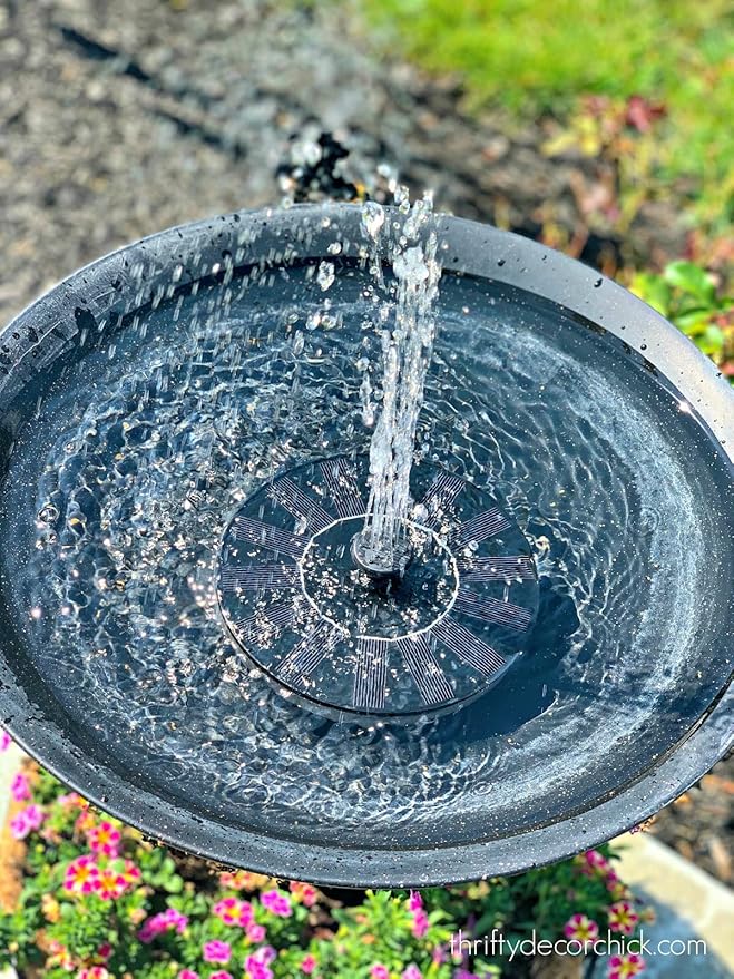 Solar Fountain, Solar Powered Bird Bath Fountain with 4 Nozzles 1.4W Solar Panel Kit Water Pump, Outdoor Watering Submersible Pump for Pond, Pool, Garden, Fish Tank