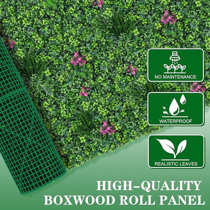Grooy Boxwood Roll Panels, Grass Wall 40"x120"(33.33 SQFT), Grass Backdrop, Privacy Screen, Sun Protected Green Wall Decor for Outdoor, Indoor, Garden, Backyard and Décor