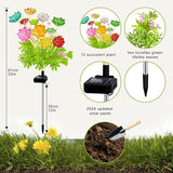 Kohlrabi Solar Garden Lights Outdoor, Upgraded 6 Pack Succulent Solar Lights, Gardening Gifts for Women, Succulent Plant Yard Decor Waterproof for Lawn Patio Pathway