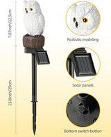iStatue Solar Owl Garden Stake Lights, Realistic Resin Owl Outdoor Decor with Warm Glow, Waterproof Solar Yard Pathway Lawn Decoration Auto On/Off (1-Pack, Owl)