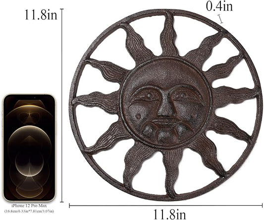 BRASSTAR Cast Iron Stepping Stone Fairytale Sun Design Garden Lawn Flower Bed Outdoor Farmland Decor TQZDPT65