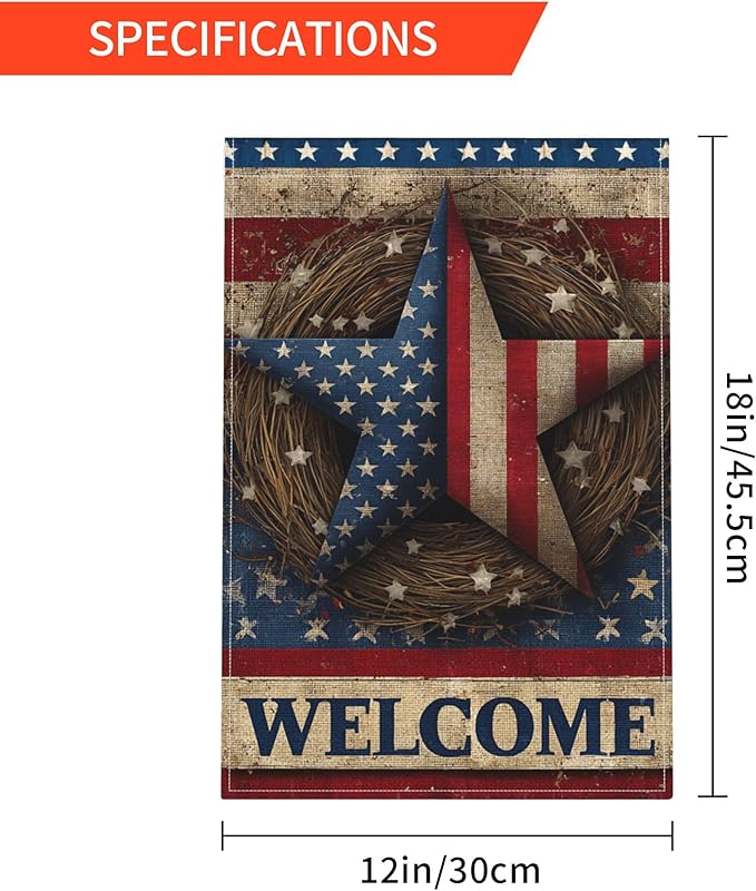 Welcome Garden Flag Seasonal Double Sided 12 x 18 Inch Small Yard Flag for Indoor Outdoor Decor Holiday All Seasons