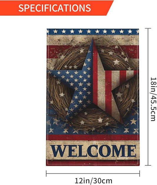 Welcome Garden Flag Seasonal Double Sided 12 x 18 Inch Small Yard Flag for Indoor Outdoor Decor Holiday All Seasons
