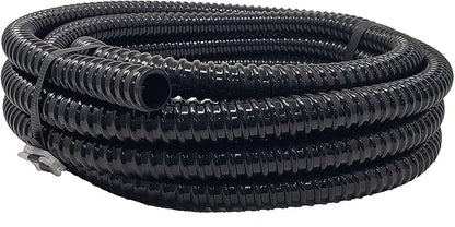 Sealproof 3/4" Dia Corrugated Pond Tubing 3/4-Inch ID, 20 FT Long, Black Kink Free Strong and Flexible Made in USA PVC Tubing