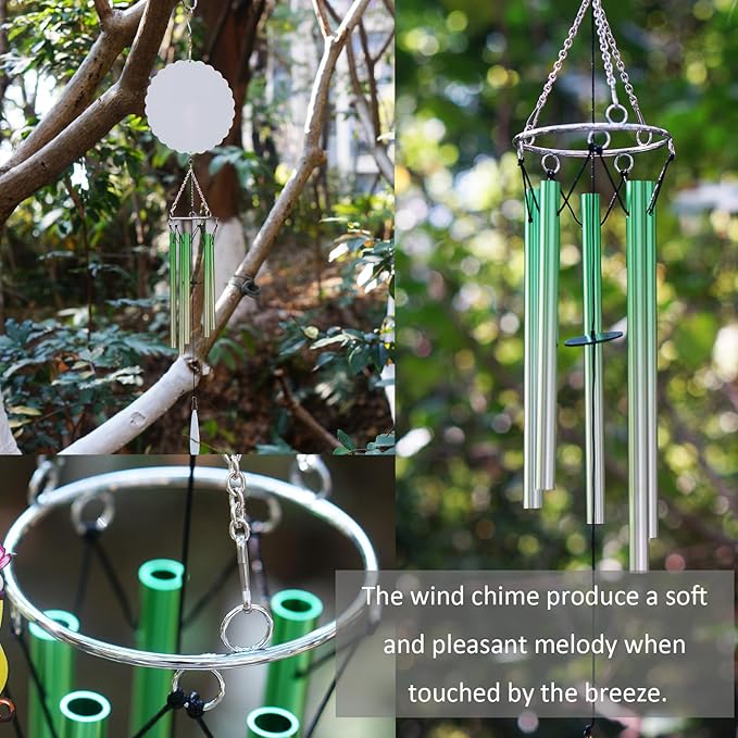 5 Packs 6inch Sublimation Wind Chime Blanks Set Double Size Printable Aluminum Metal Custom Wind Sculpture Kinetic Chimes for Heat Press DIY Craft Yard and Garden Indoor Hanging Decoration