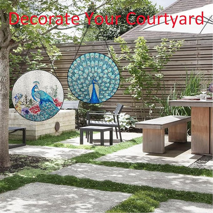 Peacock Hanging Stained Glass for Windows,20cm/7.87inch Stained Glass Suncatcher Garden Hangings Christmas Mother's Day, Valentine's Day Ornaments Festival Gift (Style B)