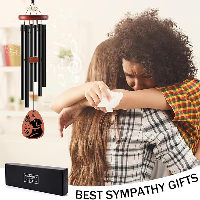 Dog Memorial Gifts Wind Chimes, Loss of Dog Sympathy Windchime Puppy Passing Away Gift for Pet Lover Owner, Personalized Pet Windchimes Bereavement Gifts Dogs