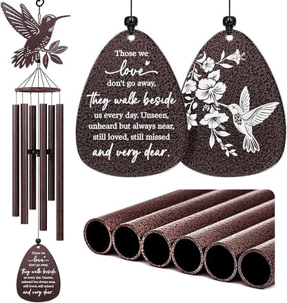 Memorial Wind Chimes for Loss of Loved One, Hummingbird Wind Chimes,Sympathy Gifts for Loss of Loved One, Bereavement Gifts Idea,Home Decor Outdoor Garden Patio (37 in) (Those We)