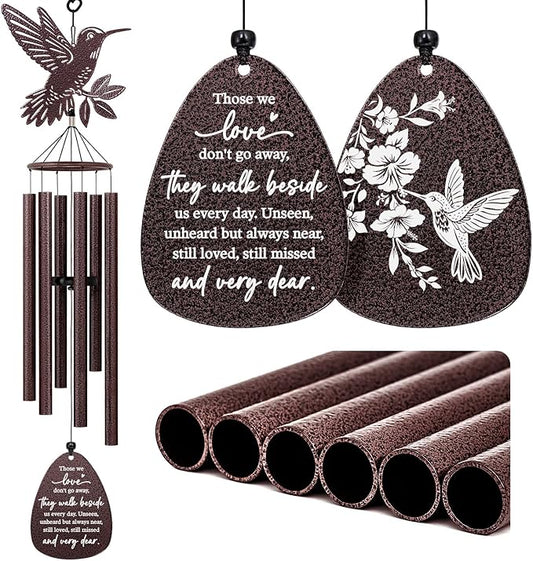 Memorial Wind Chimes for Loss of Loved One, Hummingbird Wind Chimes,Sympathy Gifts for Loss of Loved One, Bereavement Gifts Idea,Home Decor Outdoor Garden Patio (37 in) (Those We)