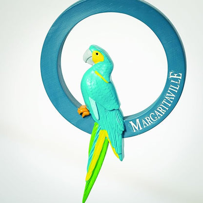 Woodstock Windchimes Margaritaville Parrot Windchime – (40") Outdoor Wind Chime for Porch Patio Garden Decor with Seaglass Blue Tubes and Painted Feather