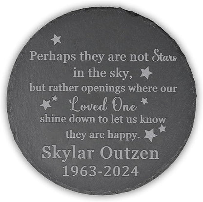 Memorial Garden Stone - Personalized Bereavement Gift for Loss of Loved One - Round