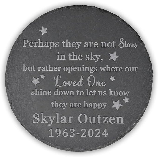 Memorial Garden Stone - Personalized Bereavement Gift for Loss of Loved One - Round