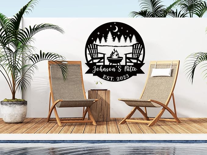 Personalized Welcome to Our Backyard Sign,Personalized Patio Signs and Decor Outdoor, Metal Backyard BBQ Sign, Pool Name Sign