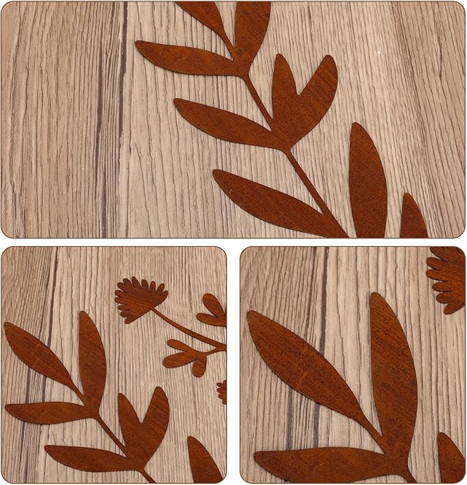Penitue 5pcs Metal Flowers for Outside, Rustic Decorative Garden Stakes Weather-Resistant Metal Flowers Garden Decor for Yard Art Flower Bed Plant Stakes Lawn Pathway Decorations(Style 1)