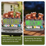 Solar Highland Cow Garden Statue Outdoor Decor - Rustic Farmhouse Decorations & Christmas, Birthday Housewarming Gifts for Mom, Grandma, Women, Resin