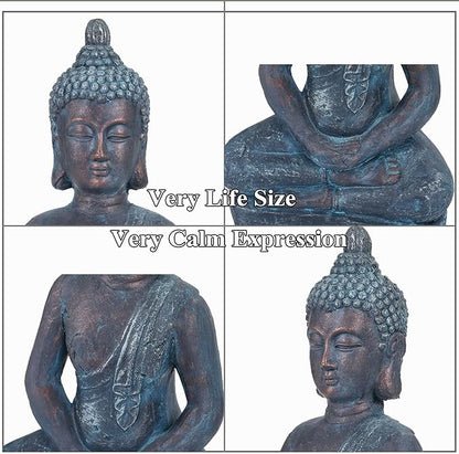 25" Large Buddha Statue Outdoor Indoor, Buddha Statues for Garden, Meditating Buddhist Statues for Home Decor, Zen Decor Buda Statue