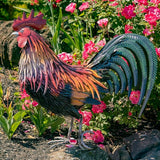 Zaer Ltd. 2.3 Ft. Tall Fancy Ornate Metal Rooster Statue Decorations (Leopold)
