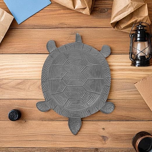 Tofficu Cast Iron Turtle Stepping Stone for Garden and Outdoor Walkway, Metal Decorative Lawn Pathway Ornament, Backyard Turtle Statue for Patio Landscaping