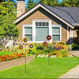 2 Pack Metal Sunflowers Decorative Garden Stakes, 29.5 Inch Outdoor Garden Decor Shaking Head Yard Stakes, Metal Flowers Outdoor Courtyard Art Lawn Terrace Decoration