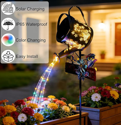 Solar Watering Can Lights, Solar Garden Lights Flower Bed Decor, IP65 Waterproof Outdoor Garden Decor, Garden Gifts for Women Mom Grandma