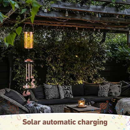 Retisee Rooster Solar Wind Chimes Outdoor Metal Rooster Gifts Solar Light Windchimes Outside Indoors Christmas Decoration Birthday Gift for Home Lawn Porch Patio Garden Yard
