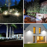 T-SUNUS Christmas Solar Garden Spotlight White Outdoor, 4-in-1 Spot Lights 6000K IP65 Waterproof 9.8ft Cable 5W Separated Panel, Auto On/Off Spotlights for Tree Yard Driveway Pathway Pond Halloween