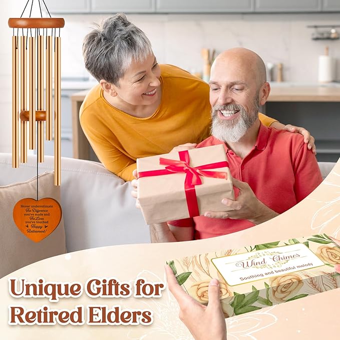 Retirement Gifts for Women, Retirement Gifts Wind Chime, 2025 Best Retirement Gifts for Women Men, Happy Retirement Gifts for Women Men Friends Teachers Nurse, Going Away Gifts Retirement Decorations