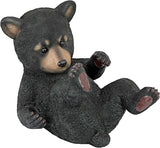 Design Toscano Roly-Poly Bear Cub Statue, Rolling Bear, Black