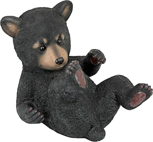 Design Toscano Roly-Poly Bear Cub Statue, Rolling Bear, Black