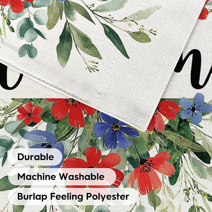 AVOIN colorlife Memorial Day Patriotic 4th of July Garden Flag 12x18 Inch Double Sided Outside, Welcome Floral Yard Outdoor Decoration