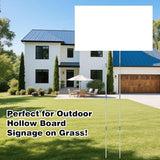 20 Pack 15in Glass Fiber Yard Sign Stakes with 20 Stainless Steel Connectors, 3.5mm Diameter, Adjustable Length for Hollow Board Signage, Outdoor Grass Installation, Durable & Lightweight