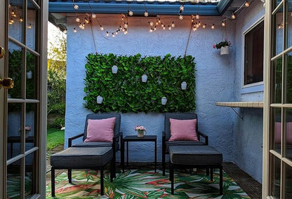 GLANT Expandable Fence Privacy Screen for Balcony Patio Outdoor,Decorative Faux Ivy Fencing Panel,Artificial Hedges (Single Sided Leaves) (4, Dark Green)