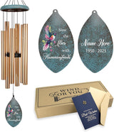ASTARIN Personalized Memorial Wind Chimes, 35" Deep Tone Hummingbird Wind Chimes Memorial Gifts for Loss Mom Dad, Sympathy Windchime in Loving Memory of Loss Loved One(Produced in USA)