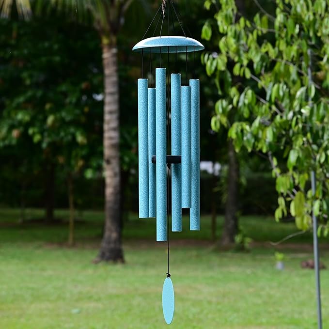 Vanquer Wind Chimes for Outside Deep Tone - 38'' Wind Chimes Outdoor Clearance, Deep Tone, Windchimes Outdoors, Memorial, Sympathy Gifts, Garden Patio Yard, Home Décor (38" Mist Blue)