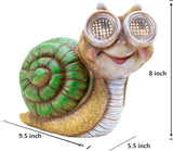 Solar Snail Statue Garden Light, Solar Powered Outdoor Decor with LED Eyes, Resin Garden Figurine for Yard/Patio/Lawn, Waterproof Solar Statue, Gift for Women/Mom/Grandparents