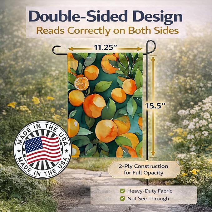 Caroline's Treasures Florida Orange Blossom in Watercolor Garden Flag Mailbox Flag Decorative Yard Flag Banner Outside Patio Artwork Yard Flower Beds, Garden Size, Multicolor