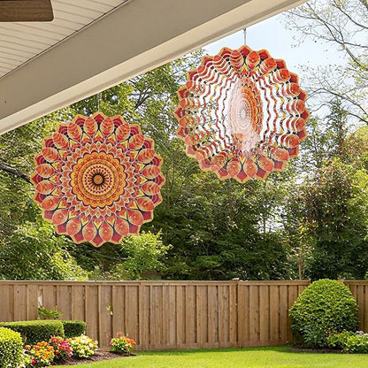 Stainless Steel Wind Spinner Sunflower, 12-Inch 3D Kinetic Metal Hanging Wind Spinners Outdoor, Flowers Yard Art Garden Porch Indoor Outdoor Decor