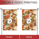 70s Retro Floral Garden Flag 12x18 Inch,Spring Decorative Flag Small Vertical Double Sided Holiday Farmhouse Seasonal Decor for Yard