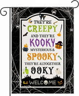 OHOME Halloween Party Decorations - Welcome Garden Flag | Halloween Decorations for Outdoor Indoor Outside - Trick or Treat Banner for Garden Porch Patio Lawn Yard Party Favors Supplies,12x18 Inch