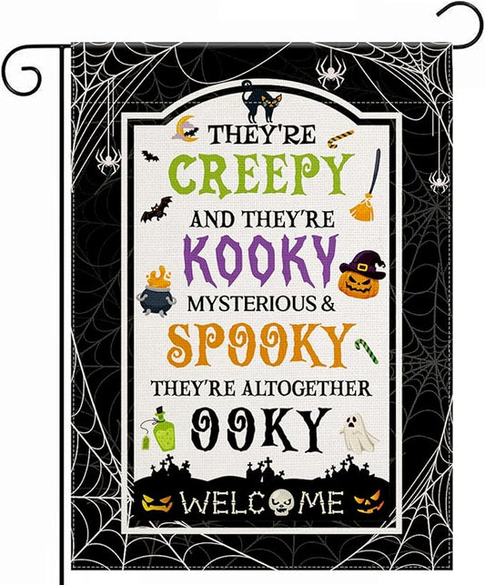 OHOME Halloween Party Decorations - Welcome Garden Flag | Halloween Decorations for Outdoor Indoor Outside - Trick or Treat Banner for Garden Porch Patio Lawn Yard Party Favors Supplies,12x18 Inch