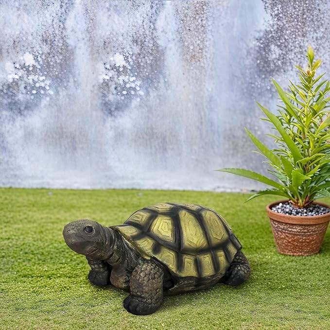 Realistic Turtle Figurine for Garden, Deck, or Indoor Decor – Concrete Tortoise Sculpture with Hand-Painted Shell Detail – Perfect for Landscaping, Pond Areas, or Nature-Themed Home Design